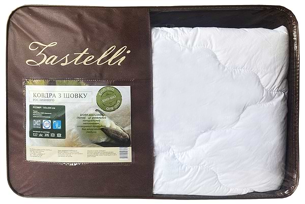Фото - Одеяло всесезонное полуторное Zastelli Капок 145х205 белая (13584)