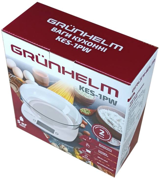 Фото - Весы кухонные Grunhelm KES-1PW