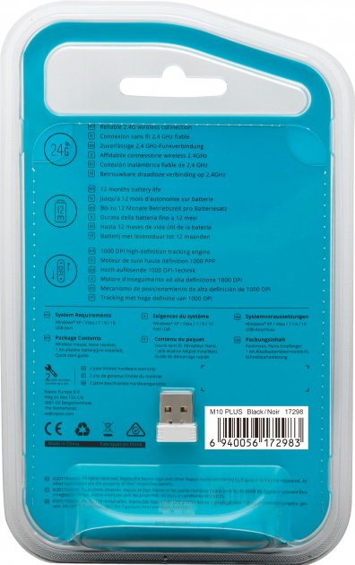 Фото - Миша бездротова Rapoo M10 Plus Black