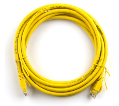 Кабель патч-корд Ritar UTP, RJ45, Cat.5e, 5m Yellow (PCR-CU/5Yw/02932)