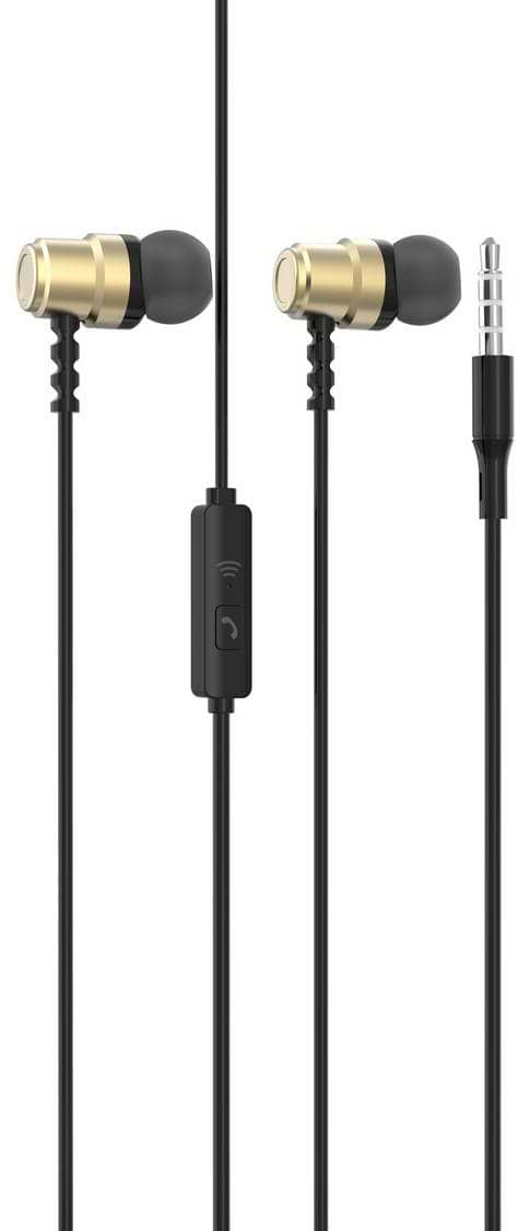 Фото - Навушники вкладиші дротові SkyDolphin SR28 Metal with mic Golden (HF-000472)