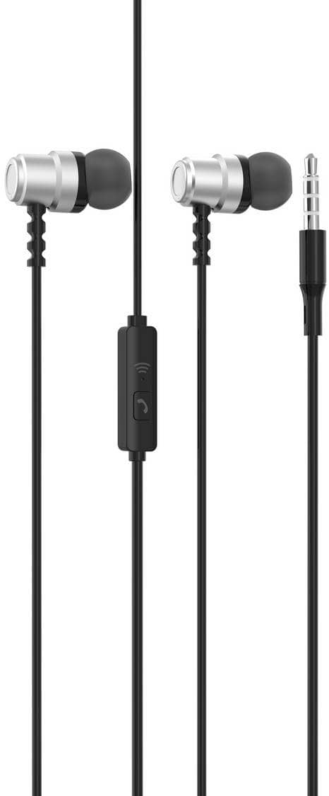 Фото - Навушники вкладиші дротові SkyDolphin SR28 Metal with mic Silver (HF-000473)