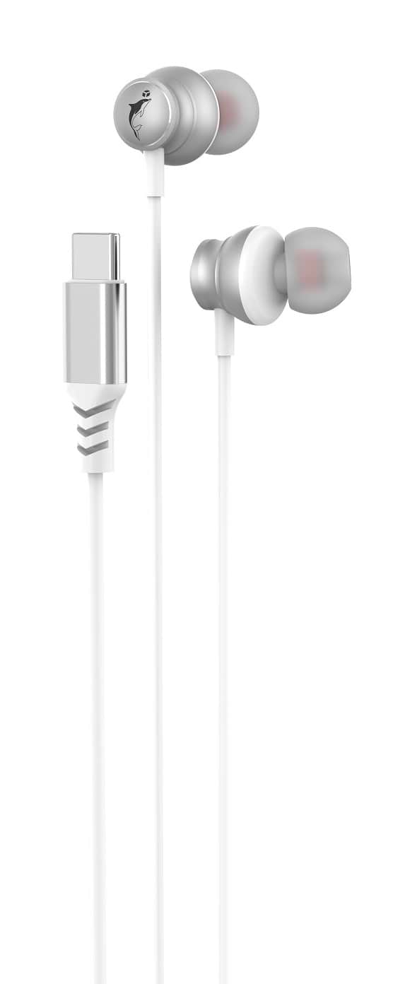 Фото - Навушники вкладиші дротові SkyDolphin SR30 with mic for Type-C DAC White (HF-000486)