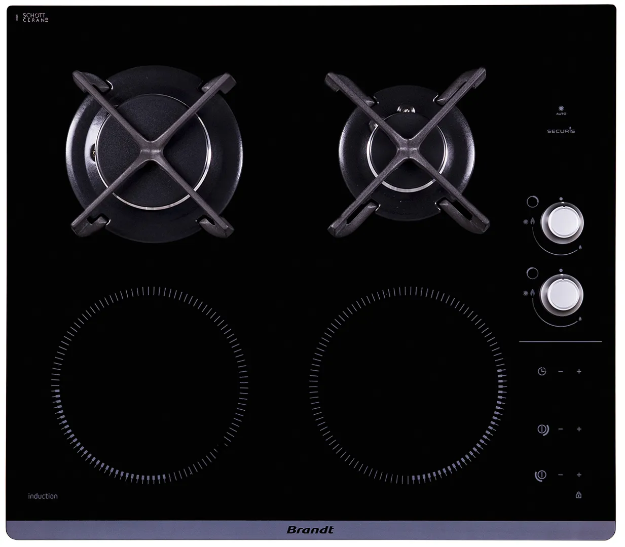 Варочная панель комбинированная Brandt BPI6414BM - Фото 1