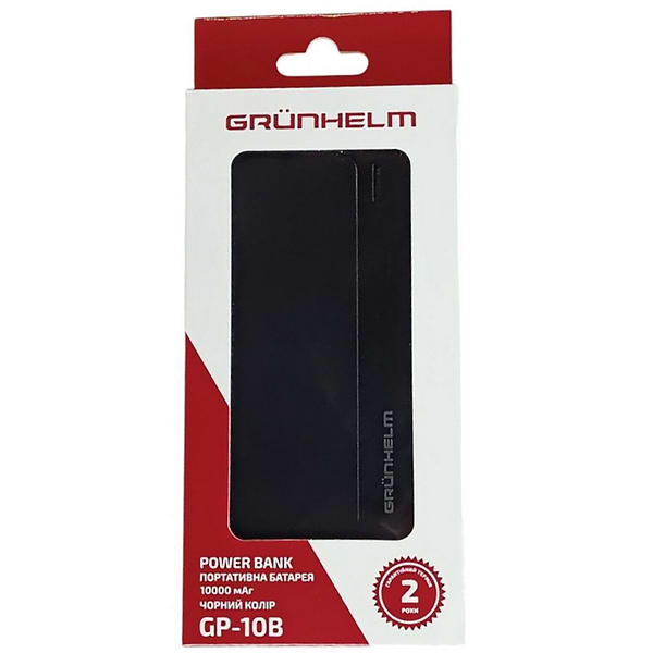 Фото - Батарея мобильная Grunhelm 10.000 mAh Black (GP-10B)