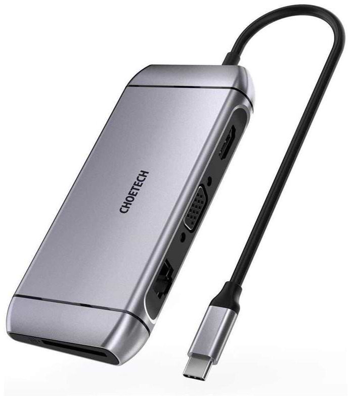 Хаб USB Choetech USB-C 9-в-1 (HUB-M15-GY)