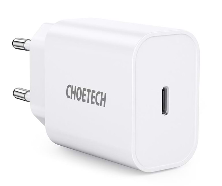 Мережевий зарядний пристрій Choetech 1USBх3A Type-C PD20W Charger White (Q5004-V5)