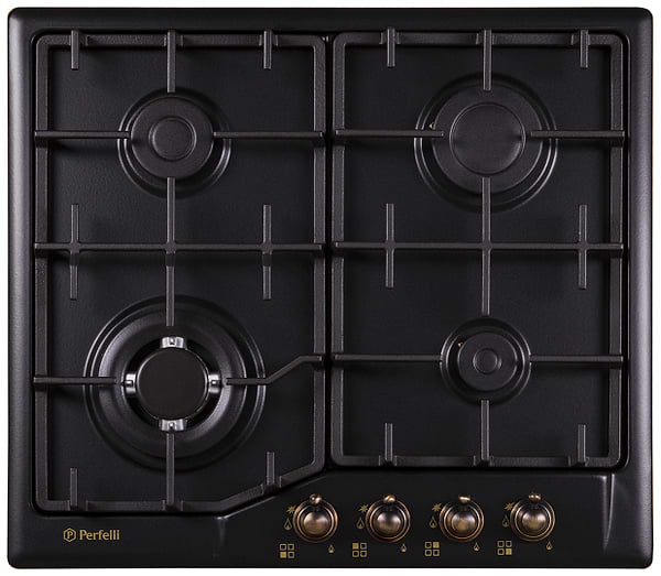 Фото - Варочная панель газовая Perfelli HGM 61629 BL RETRO