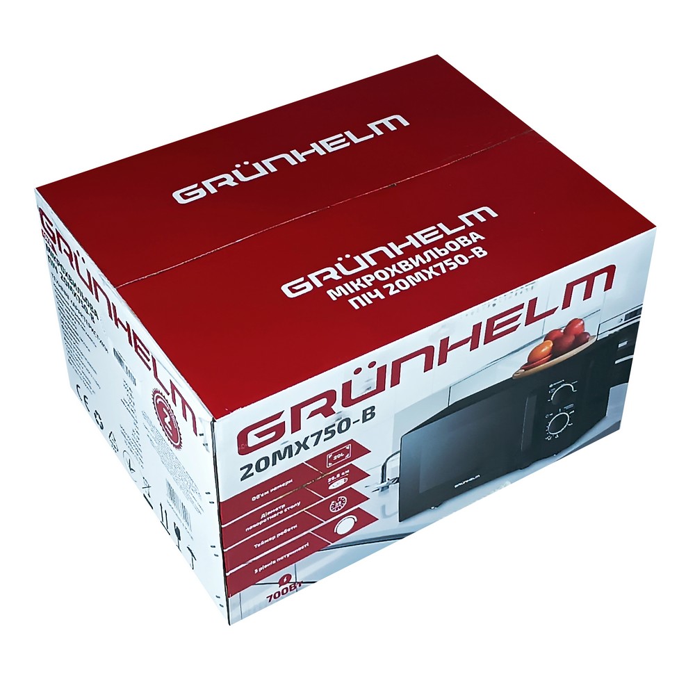 Фото - Мікрохвильова піч (НВЧ) Grunhelm 20MX750-B