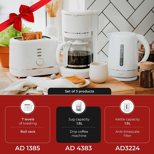 Фото - Электрический чайник Adler AD 1385 White