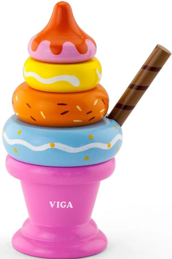 Пірамідка Viga Toys Морозиво рожевий (51321)