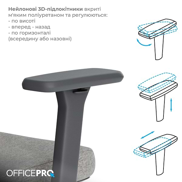 Фото - Крісло офісне OfficePro Wave (OC599-B-DG-DG) Black/Dark Gray
