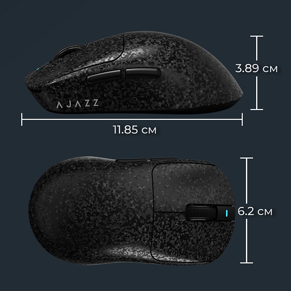 Фото - Миша бездротова ігрова Ajazz AJ199 Carbon fiber Wireless/Bluetooth/USB Black (AJ199-B)