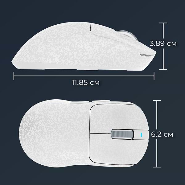 Фото - Миша бездротова ігрова Ajazz AJ199 MAX Carbon fiber Wireless/Bluetooth/USB White (AJ199-MAX-W)