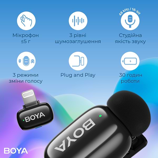 Фото - Микрофон для смартфона Boya mini-16 Lightning Black