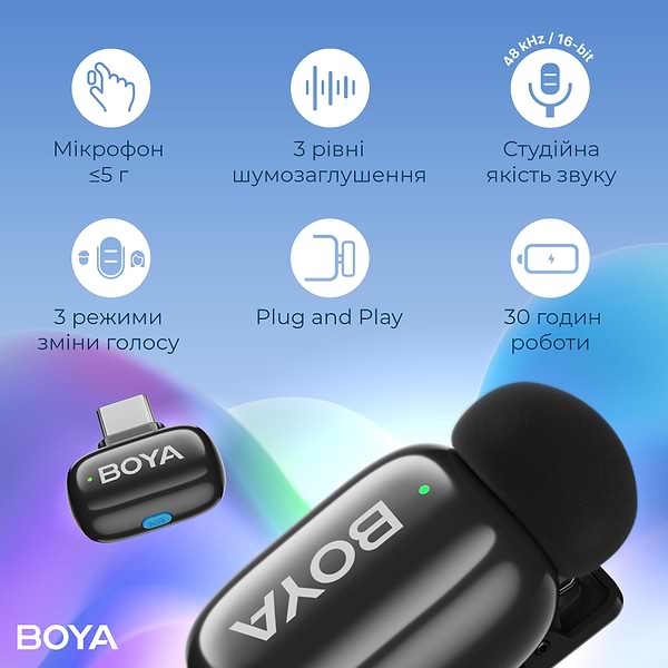 Фото - Мікрофон для смартфона Boya mini-16 Type-C Black