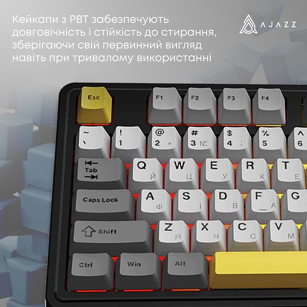 Фото - Клавиатура беспроводная игровая Ajazz AK980 V2 Gift Switch V2 Black Gray Yellow (AK980-V2-G-BGY)