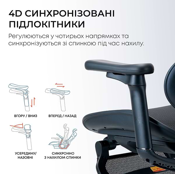 Фото - Крісло офісне Sihoo DORO C300L Mesh Black with footrest (DORO-C300L-A3-101-JT)