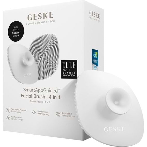 Щетка для чистки лица GESKE Facial Brush 4 в 1 белый с держателем (GK000038WH01)
