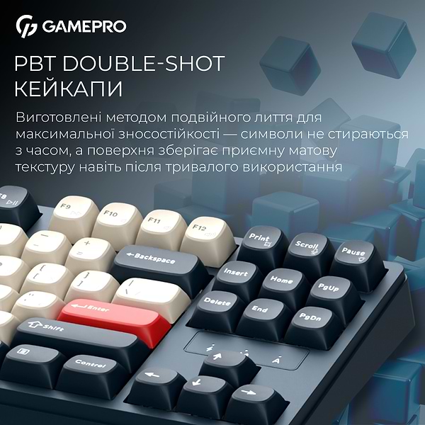 Фото - Клавіатура бездротова ігрова GamePro Asgard Ragnar Keychron Super Blue (MK285BL)