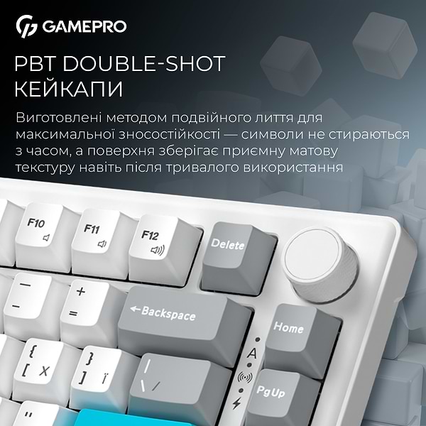 Фото - Клавиатура беспроводная игровая GamePro Asgard Yord Keychron Super White (MK266WH)