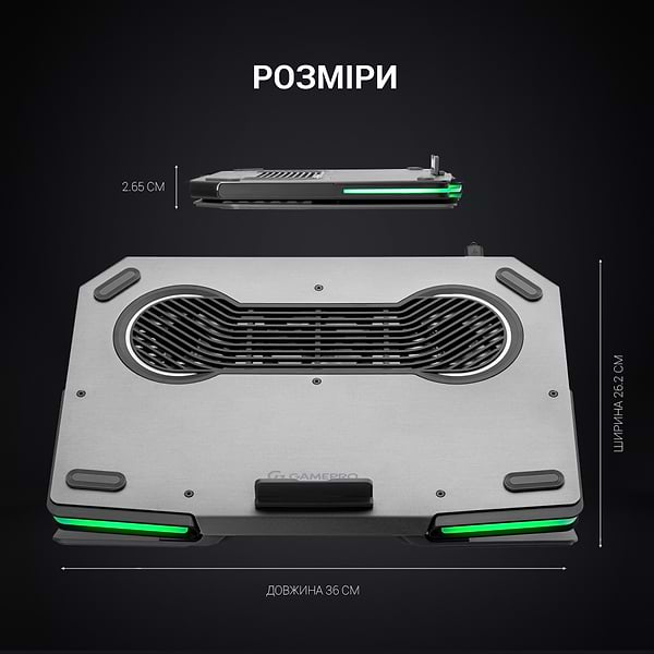 Фото - Підставка під ноутбук охолоджуюча GamePro CP1540 RGB