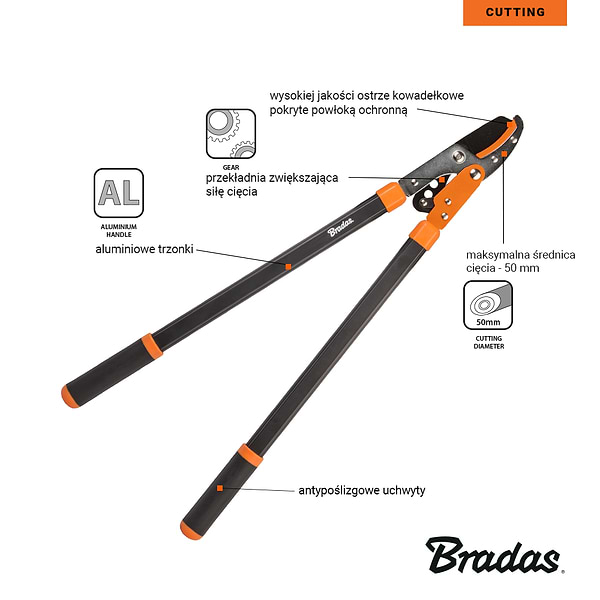 Фото - Веткорез BRADAS с редуктором V-SERIES с наковальней (KT-V1230)