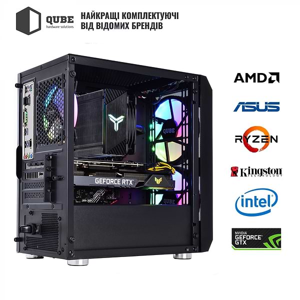 Фото - Системный блок QUBE QB i7 12700F RTX 3050 8GB 3210 (i712700FRTX30508GB3210)