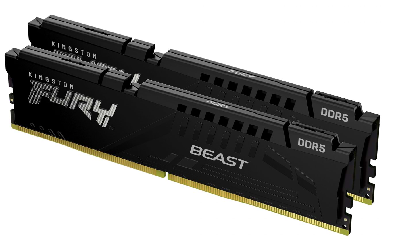 Память DDR Kingston DDR5 32GB 5200 MHz Fury Beast Black (KF552C36BBEK2-32) - Фото 1
