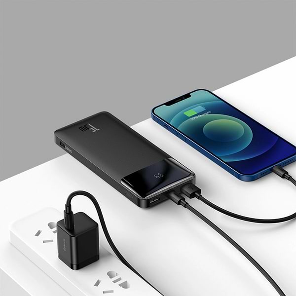 Фото - Батарея мобільна Baseus Bipow 10000mAh 2xUSB+Typ C 15W USB to Micro USB (PPBD050001)