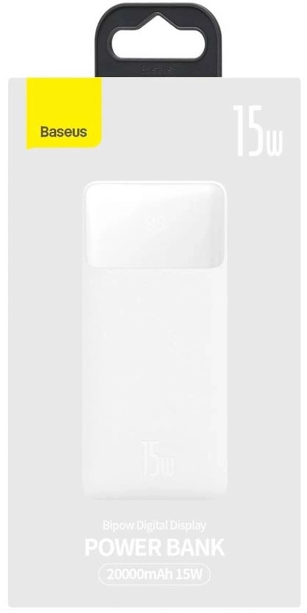Фото - Батарея мобільна Baseus Bipow 20000mAh 2xUSB+Typ C 15W USB to Micro USB (PPBD050102)