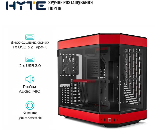 Фото - Корпус Hyte Y60 Black-Red (CS-HYTE-Y60-BR)