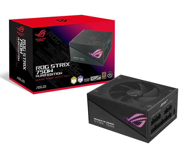 Фото - Блок живлення для ПК Asus ROG STRIX 750W 80+ Gold (ROG-STRIX-750G-AURA)