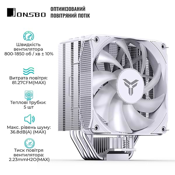 Фото - Процесорний кулер Jonsbo PISA A5 ARGB White