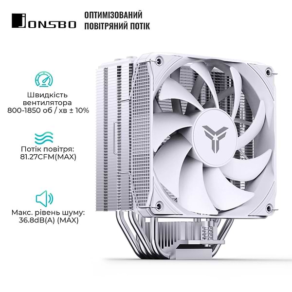 Фото - Процесорний кулер Jonsbo PISA A4 White
