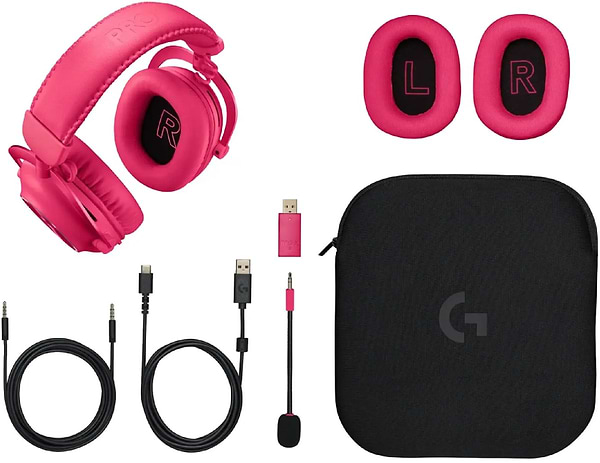 Фото - Гарнітура бездротова ігрова Logitech G PRO X 2 LightSpeed Wireless Magenta (981-001275)