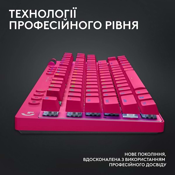 Фото - Клавиатура беспроводная игровая Logitech G Pro X TKL LightSpeed Magenta (920-012159)
