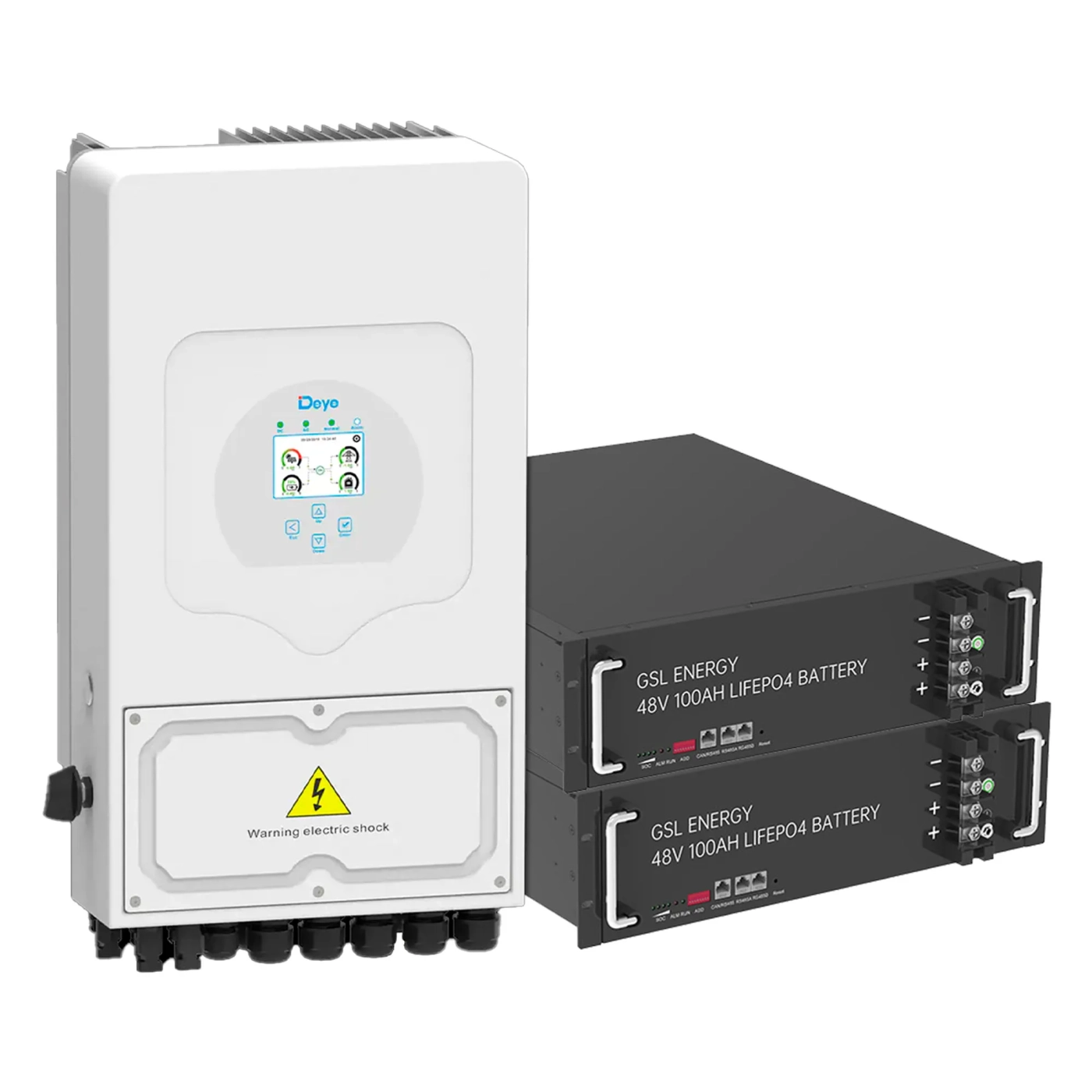 Система зберігання енергії Deye SUN-6K-SG03LP1-EU-2GS9.6K-LFP (1ф, 6kW, 48V, 200Ah, LiFePO4)