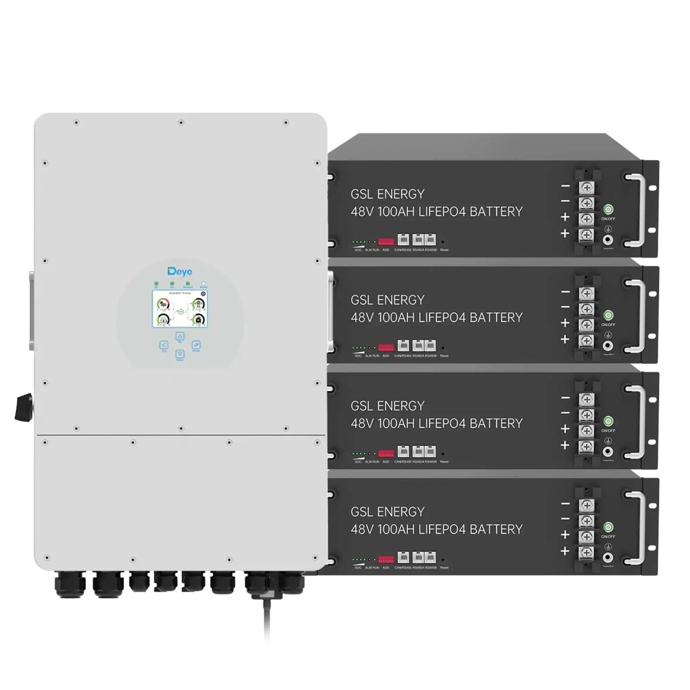 Система хранения энергии Deye SUN-12K-SG02LP1-EU-AM3-4GS19.2K-LFP (1ф, 12kW, 48V, 400Ah, LiFePO4)