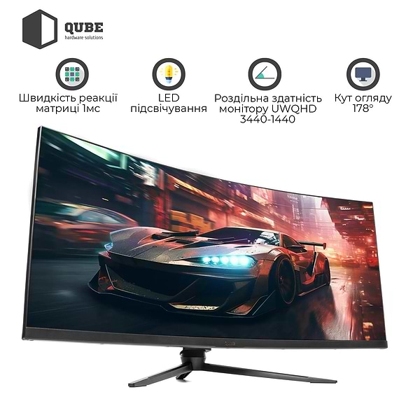 Фото - Монитор игровой QUBE Overlord (C34UQ180HC)
