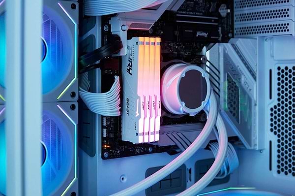 Фото - Память DDR Kingston FURY Beast White RGB DDR5-6000 64GB (2x32GB) (KF560C30BWEAK2-64)