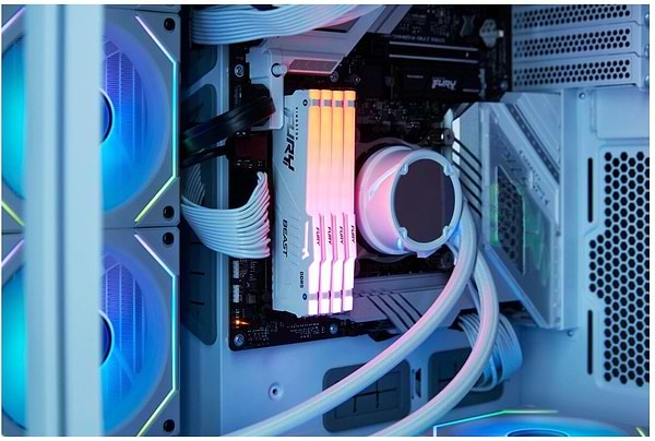 Фото - Память DDR Kingston FURY Beast White RGB DDR5 6400 64GB (2x32GB) (KF564C32BWEAK2-64)