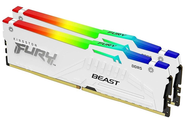 Фото - Память DDR Kingston FURY Beast White RGB DDR5-6000 32GB (2x16GB) (KF560C30BWEAK2-32)