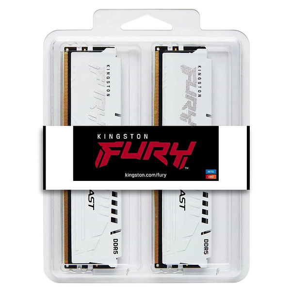 Фото - Память DDR Kingston FURY Beast White DDR5 6400 64GB (2x32GB) (KF564C32BWK2-64)