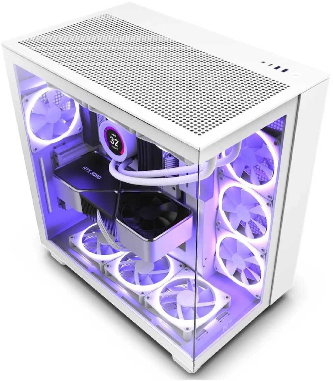 Корпус NZXT H Series H9 Flow Edition ATX Mid Tower Chassis All White (CM-H91FW-01)
