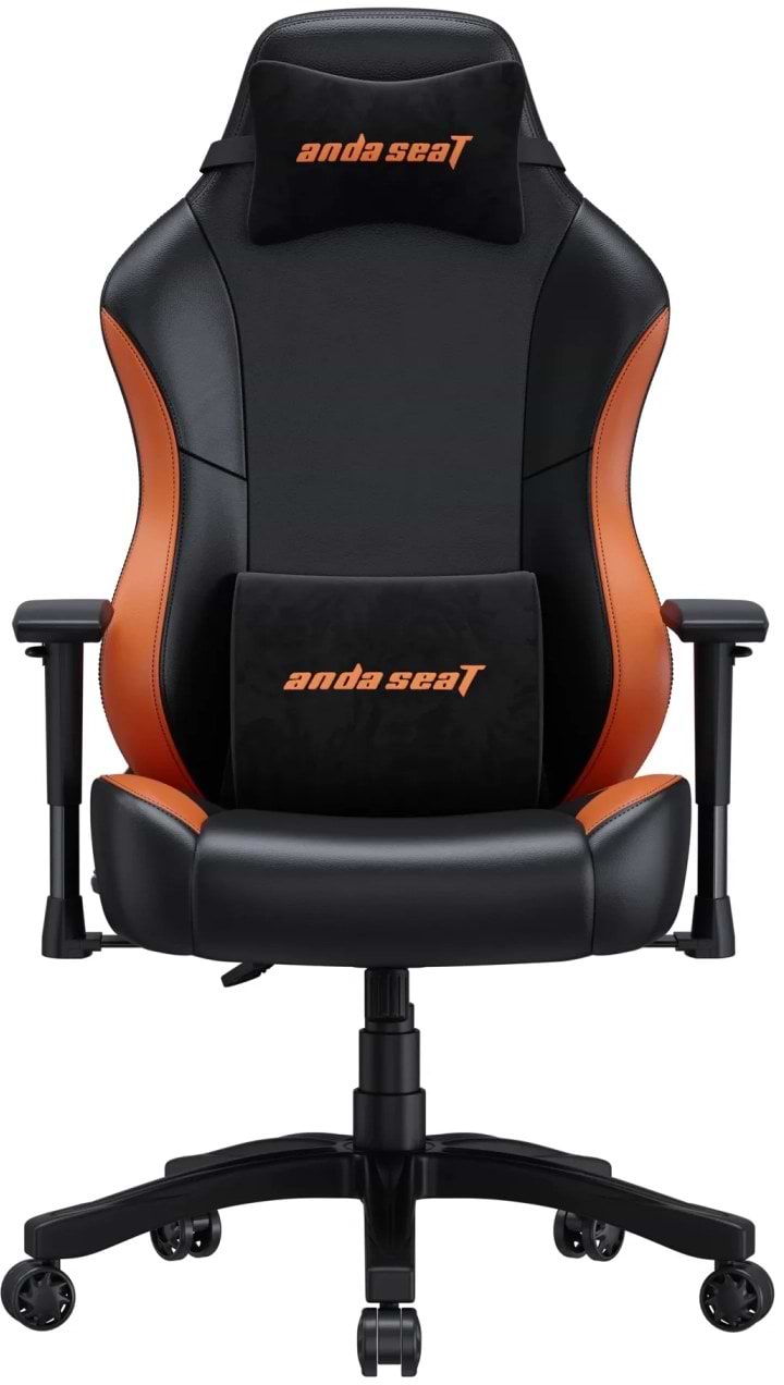Кресло для геймеров Anda Seat Luna Size L Black/Orange PVC (AD18-48-BO-PV) - Фото 1