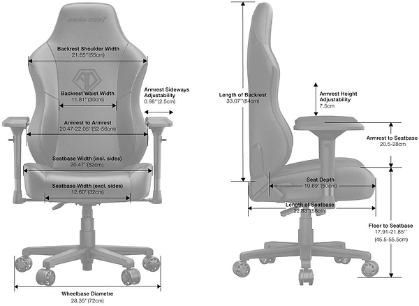 Фото - Кресло для геймеров Anda Seat Phantom 3 Pro Size L Grey Fabric (AD18YC-06-G-F)