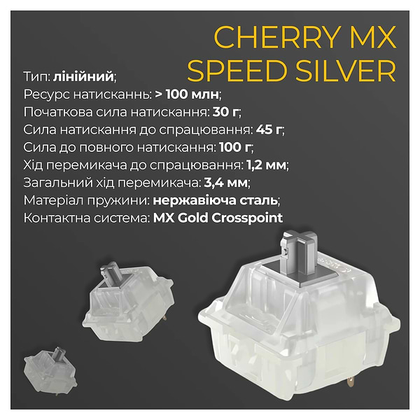 Фото - Клавиатура проводная игровая Ducky One 3 Cherry MX Speed Silver RGB White UA (DKON2108ST-PUAPXPWWWSC1)