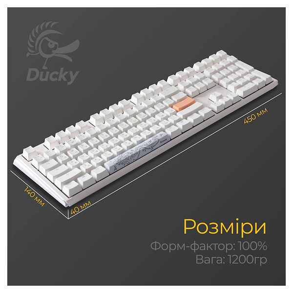 Фото - Клавиатура проводная игровая Ducky One 3 Cherry MX Speed Silver RGB White UA (DKON2108ST-PUAPXPWWWSC1)