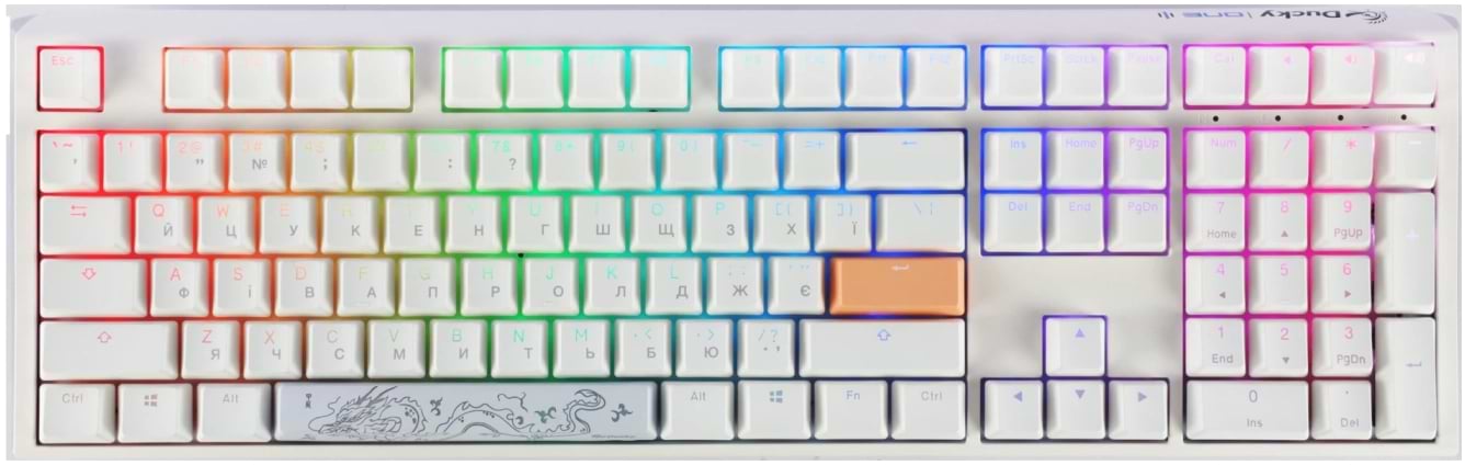 Клавіатура дротова ігрова Ducky One 3 Cherry MX Speed Silver RGB White UA (DKON2108ST-PUAPXPWWWSC1) - Фото 1